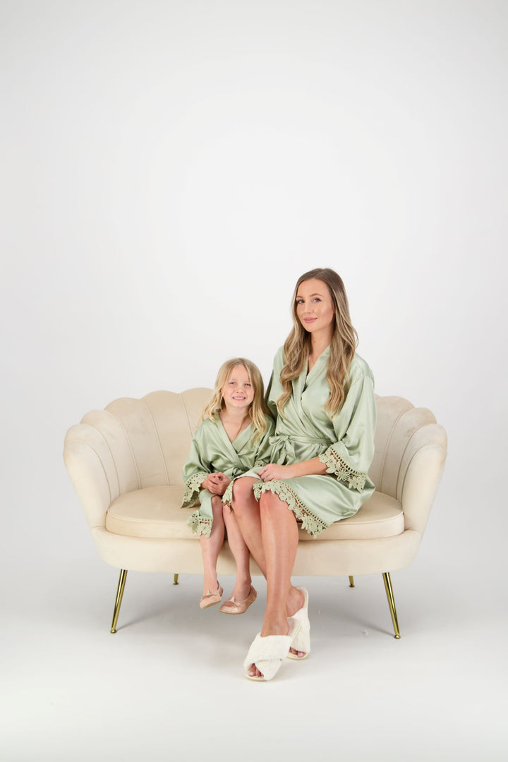 Misha Lace Robe - Sage Green