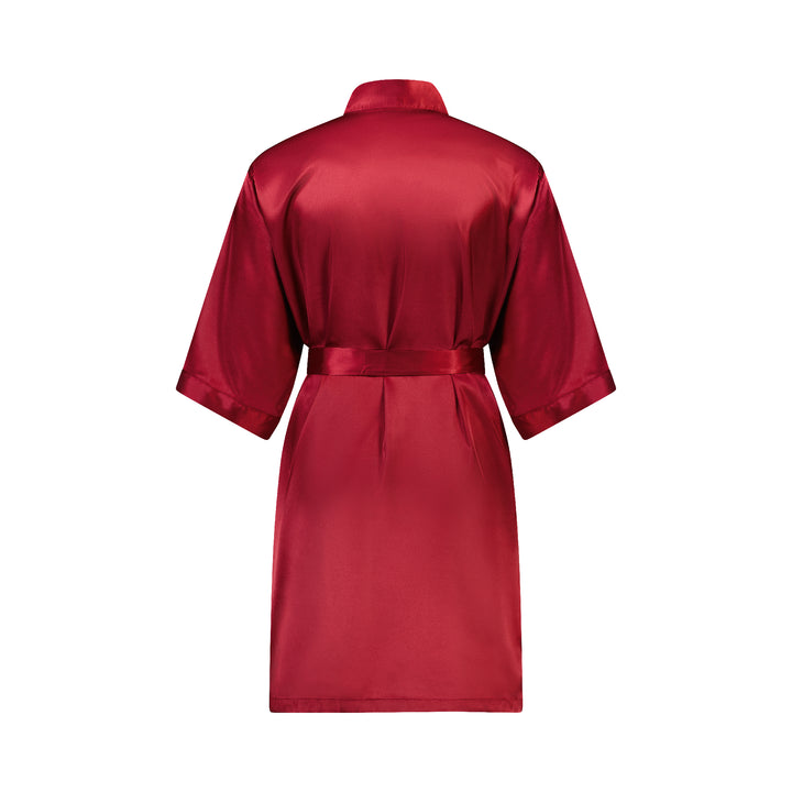 Alexa Satin Robe - Burgundy
