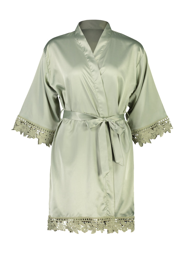 Misha Lace Robe - Sage Green