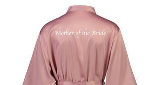 Alexa Satin Robe - Dusty Rose - P/S - Embroidery 'Mother of the Bride' on the back