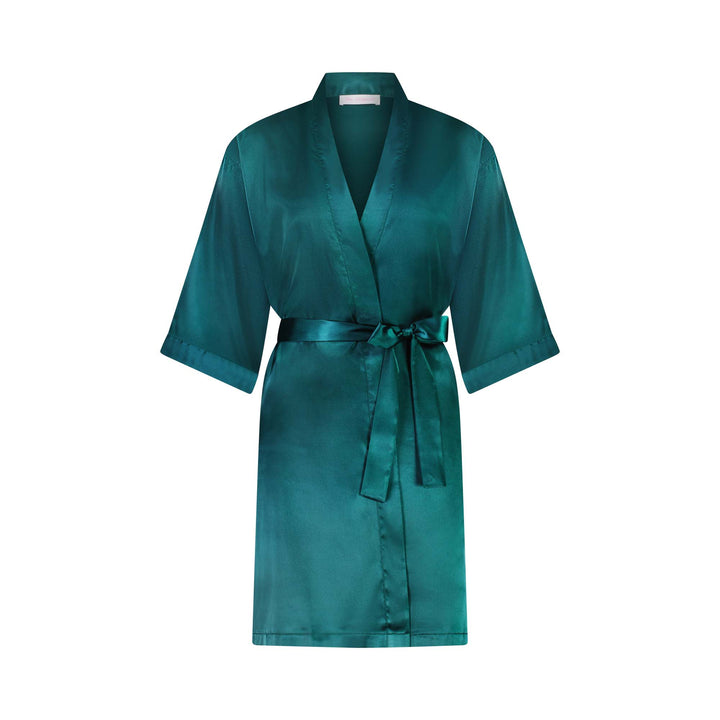 Alexa Satin Robe - Emerald Green