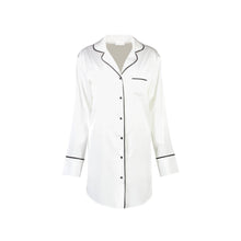 Load image into Gallery viewer, Gemma Nightie Shirt - White/ Black - P/S - Embroidery J On Pocket