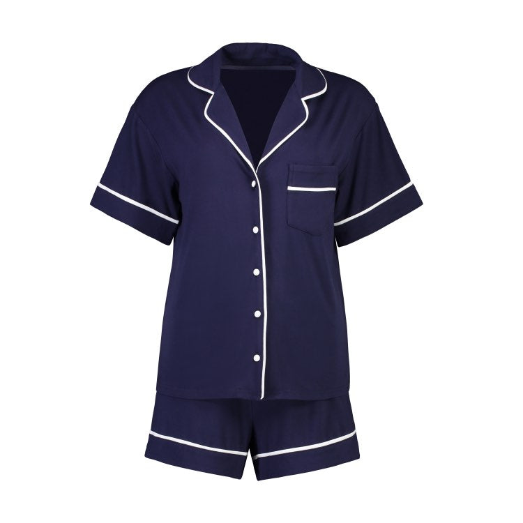 Ellie Modal Supersoft Short PJ Set - Navy