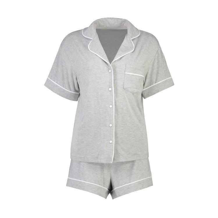 Ellie Modal Supersoft Short PJ Set - Grey Marle