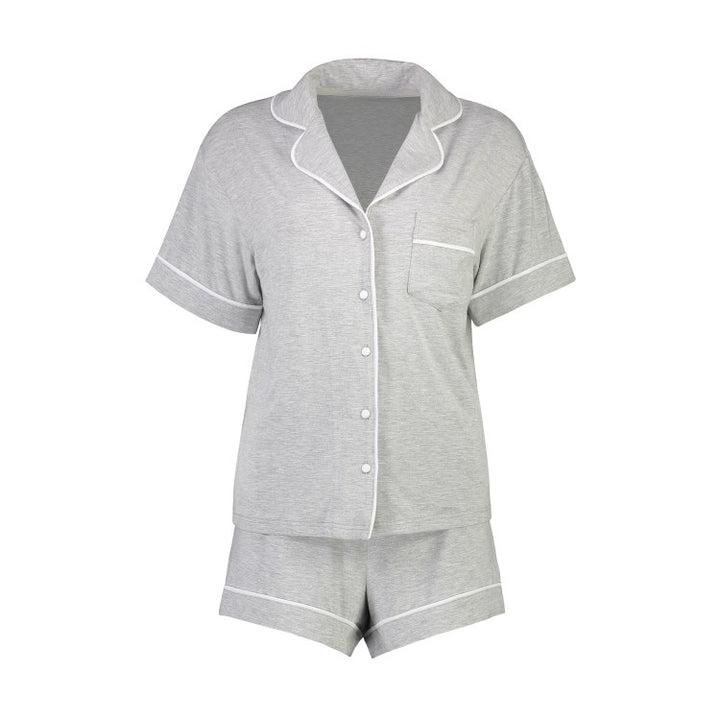 Ellie Modal Supersoft Short PJ Set - Grey Marle