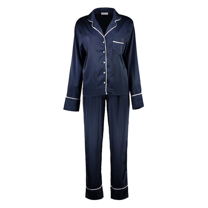 Georgie Long PJ Set - Navy/ White