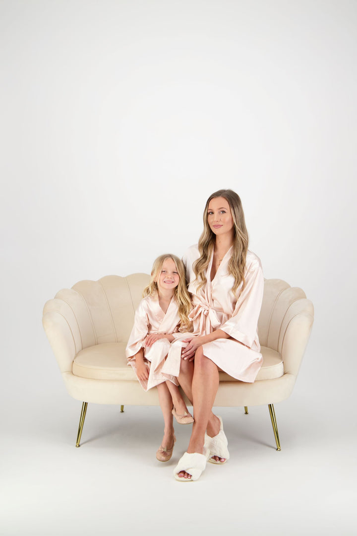 Alexa Mini Flower Girl Robe - Blush