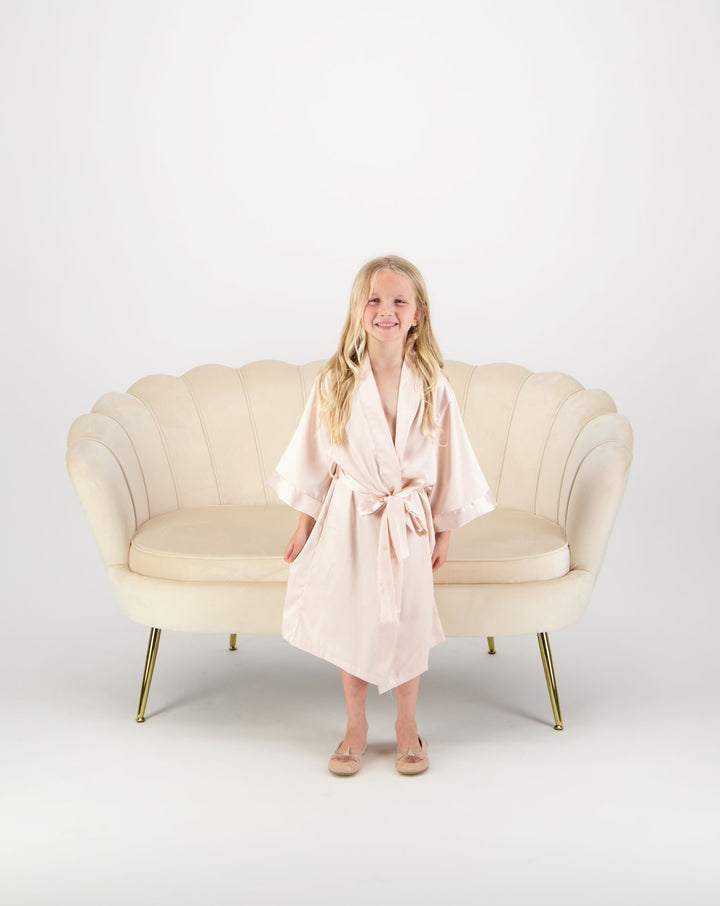 Alexa Mini Flower Girl Robe - Blush