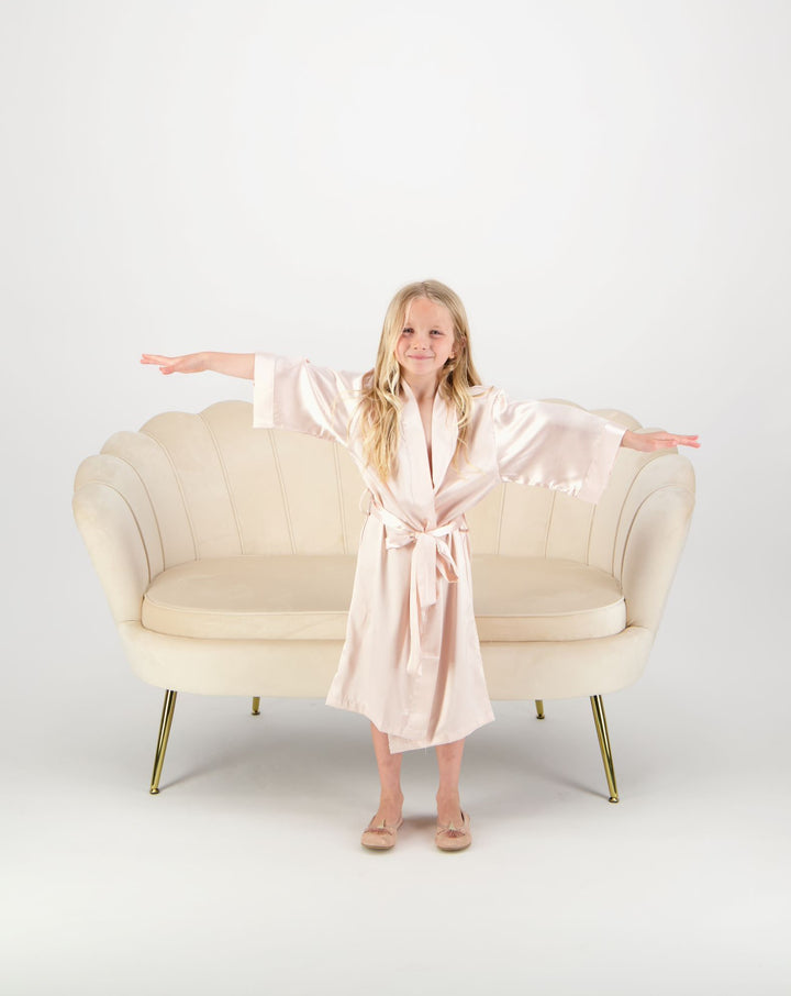 Alexa Mini Flower Girl Robe - Blush