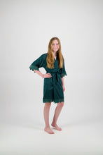 Load image into Gallery viewer, Misha Mini Flower Girl Robe - Forest Green