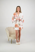 Load image into Gallery viewer, Amelia Cotton Floral Robe - White