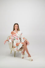 Load image into Gallery viewer, Amelia Cotton Floral Robe - White