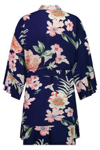 Load image into Gallery viewer, Amelia Cotton Floral Robe - Navy