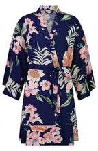 Load image into Gallery viewer, Amelia Floral Cotton Flower Girl Robe - Navy