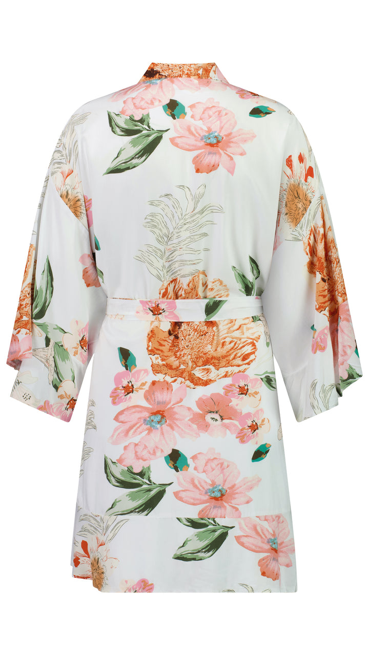 Amelia Floral Cotton Flower Girl Robe - White
