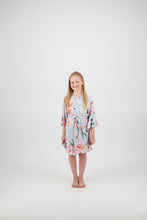 Load image into Gallery viewer, Amelia Floral Cotton Flower Girl Robe - Baby Blue