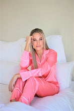 Load image into Gallery viewer, Georgie Long PJ Set - Candy Pink/ White - XL &amp; 2XL sizes only!