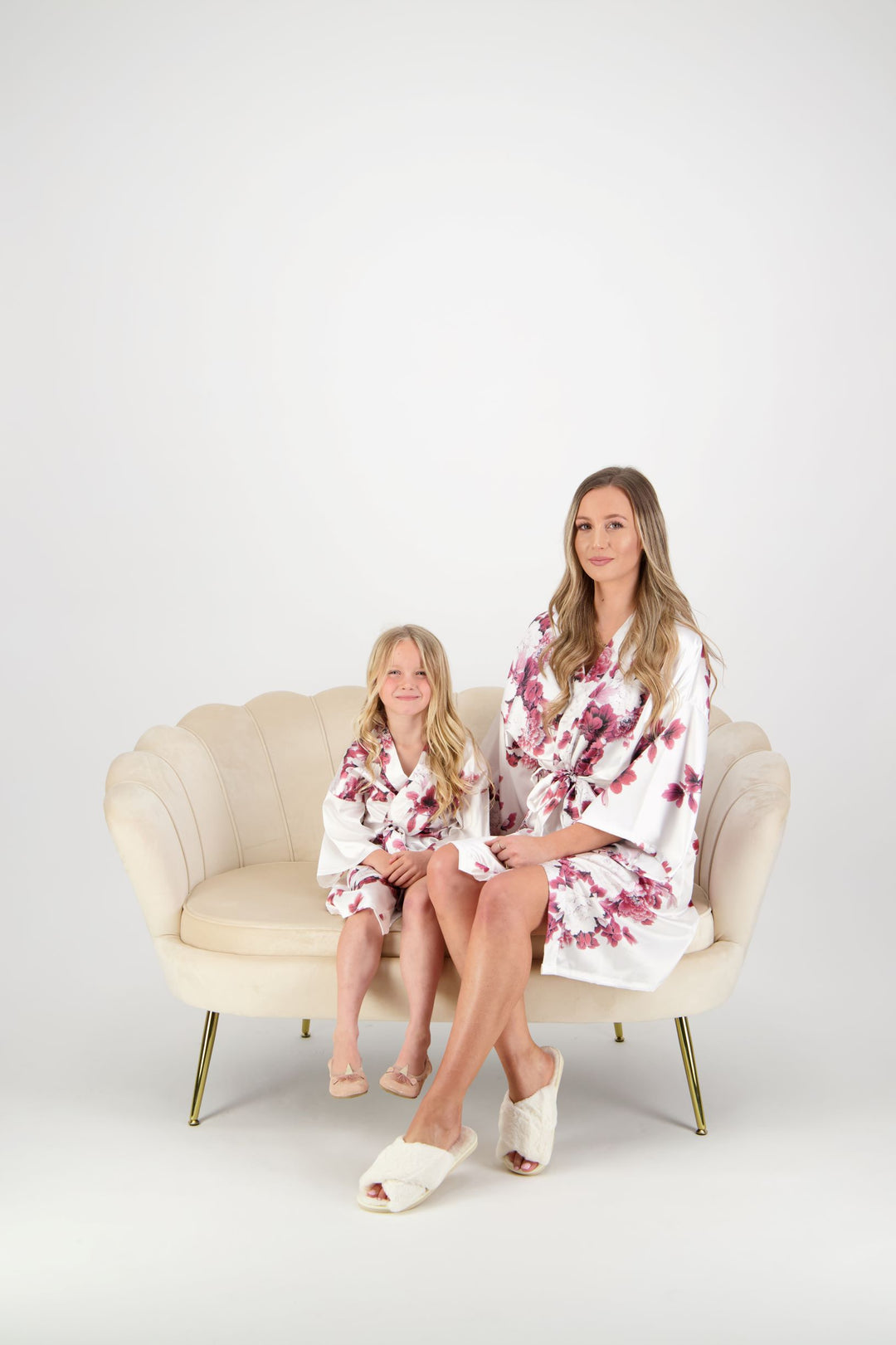 Isla Floral Mini Flower Girl Robe - White