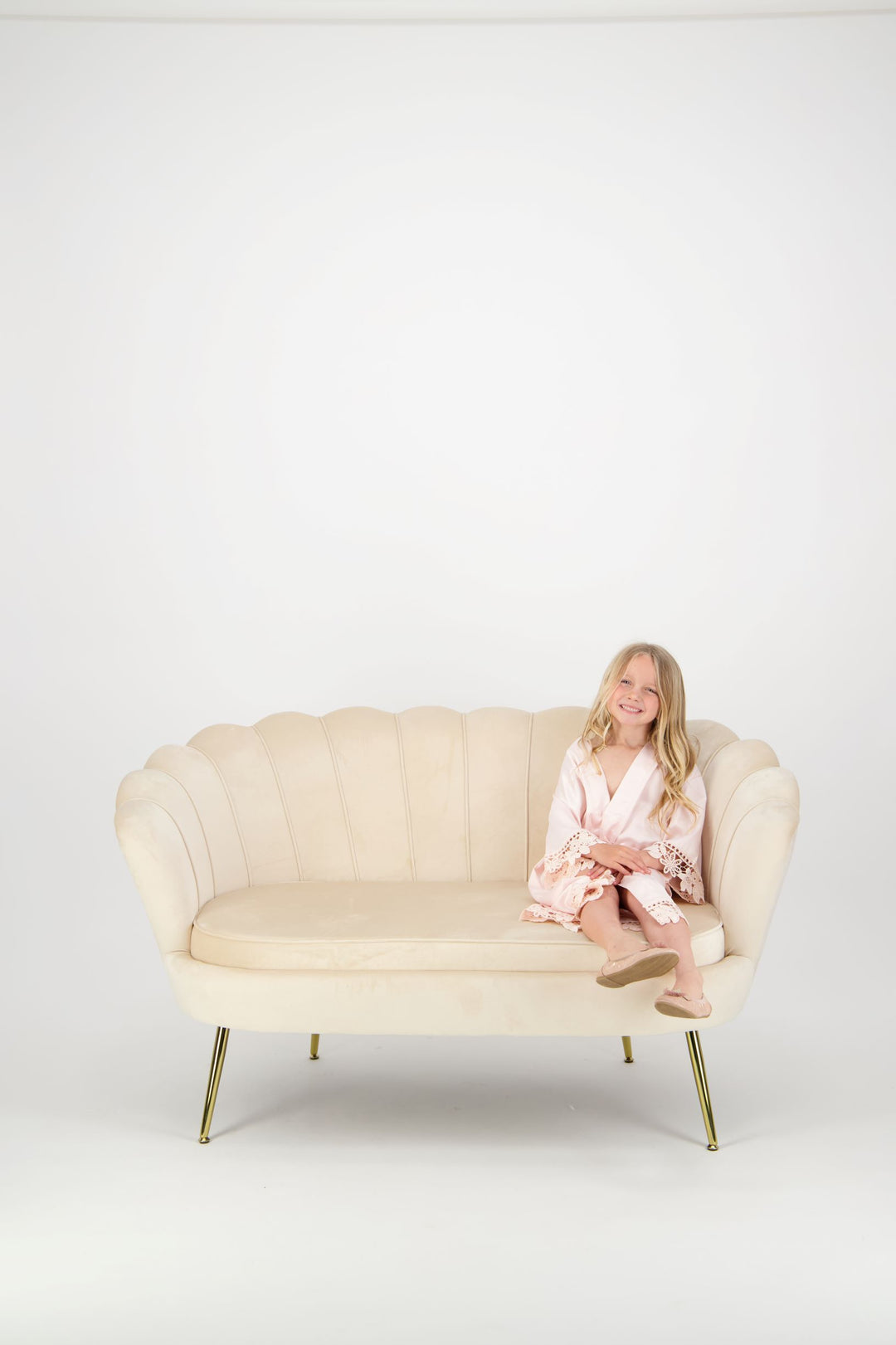 Misha Mini Flower Girl Robe - Blush