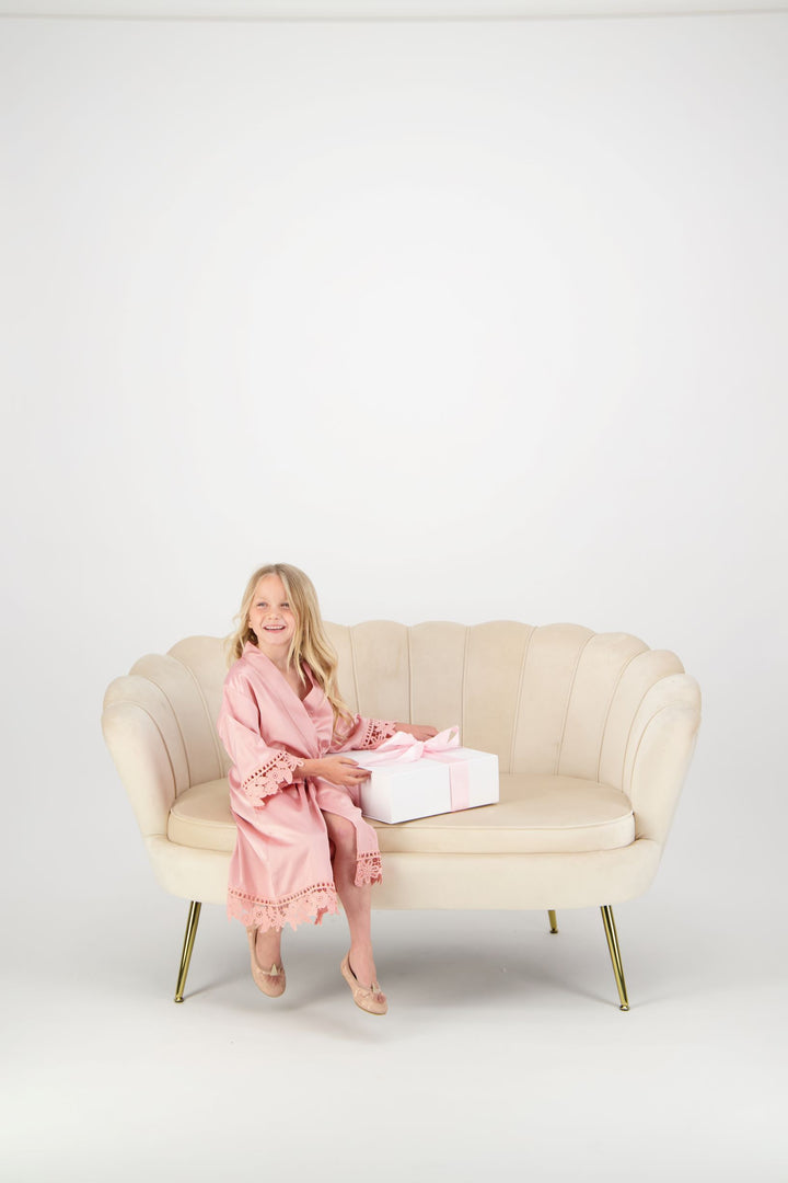 Misha Mini Flower Girl Robe - Dusty Rose