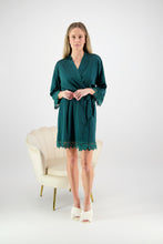 Load image into Gallery viewer, Misha Lace Robe - Forest Green