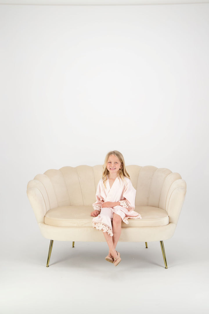 Misha Mini Flower Girl Robe - Blush