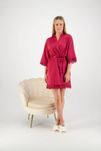 Load image into Gallery viewer, Misha Lace Robe - Burgundy