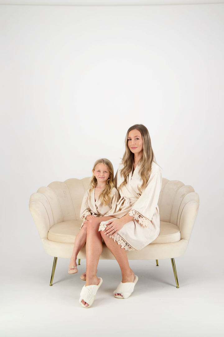 Misha Lace Robe - Champagne