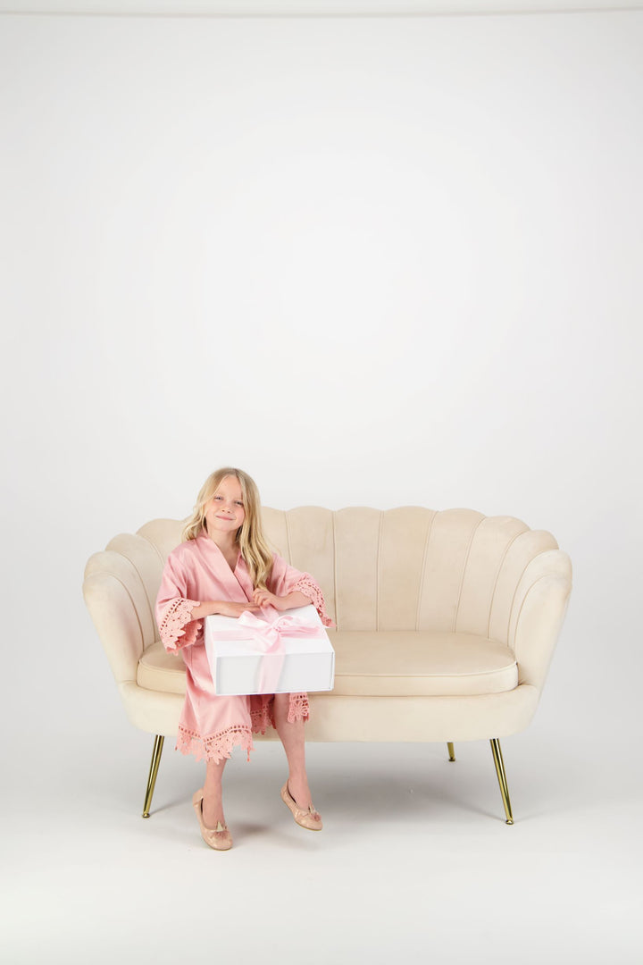 Misha Mini Flower Girl Robe - Dusty Rose
