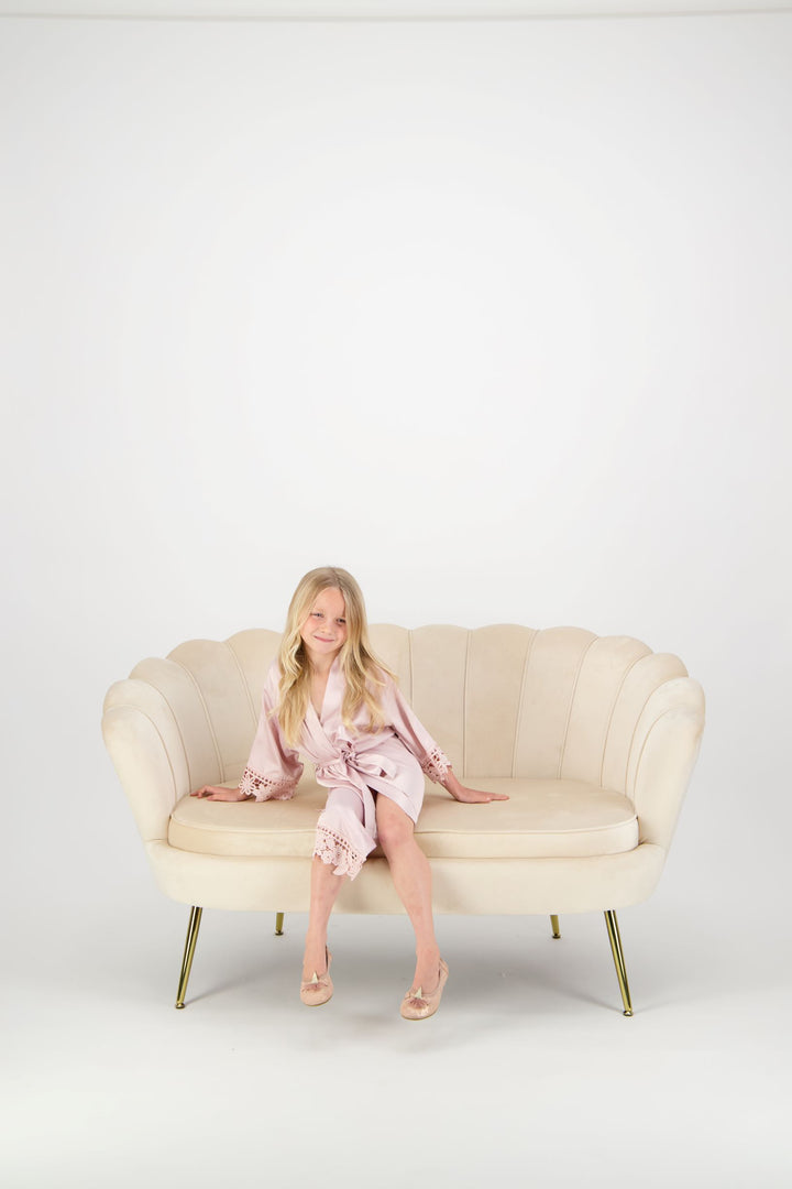 Misha Mini Flower Girl Robe - Nude Pink