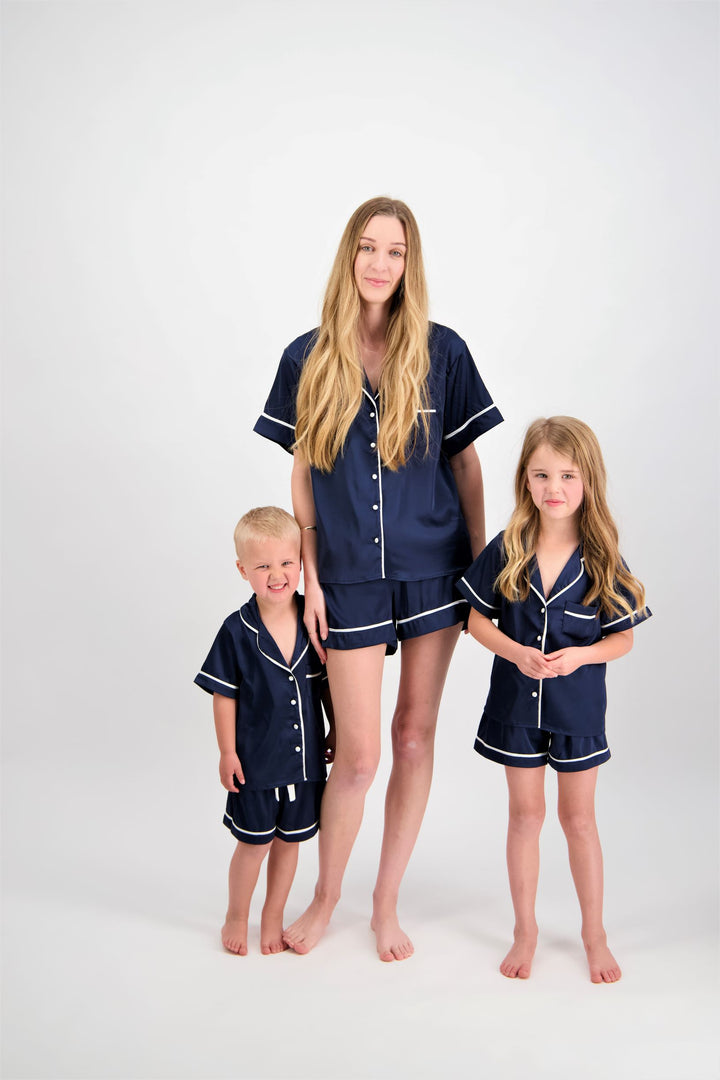 Sienna Kids Short PJ Set - Navy/White