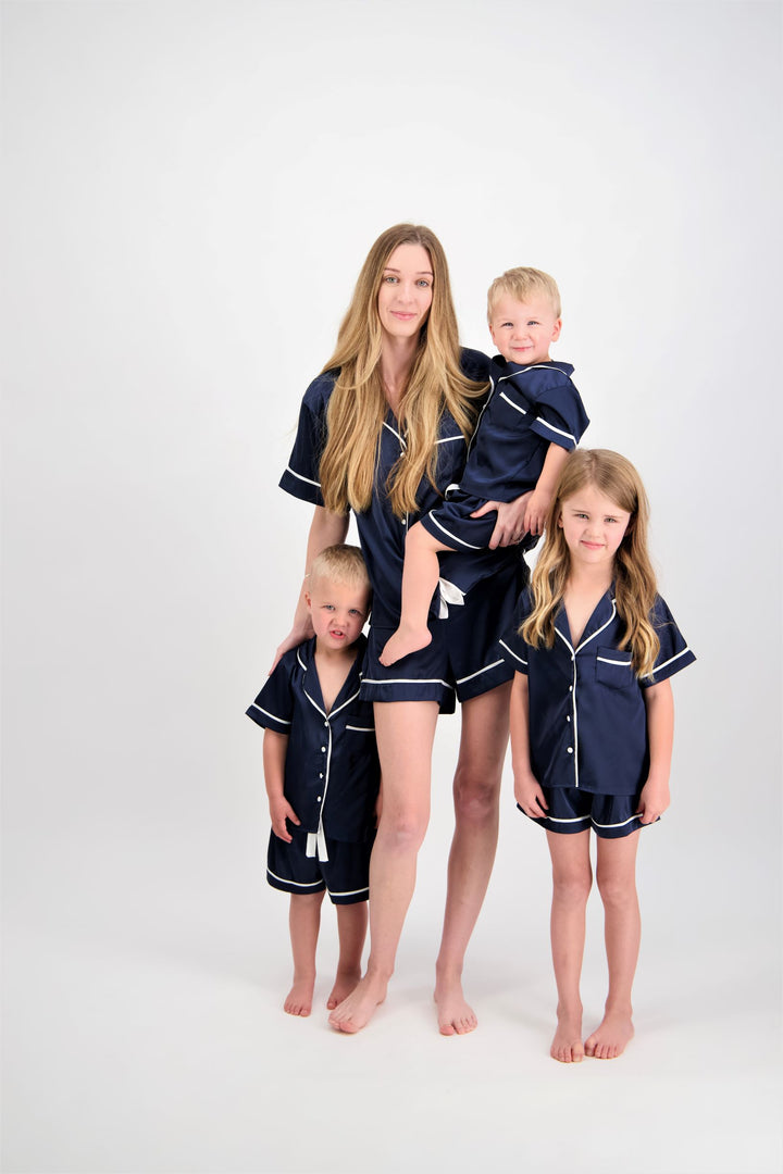 Sienna Kids Short PJ Set - Navy/White