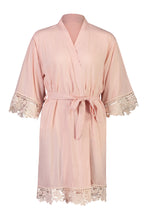 Load image into Gallery viewer, Olivia Cotton Lace Robe - Blush