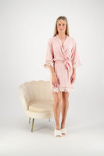 Load image into Gallery viewer, Olivia Cotton Lace Robe - Blush