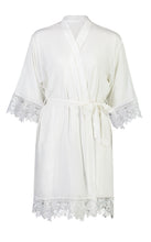 Load image into Gallery viewer, Olivia Cotton Lace Robe - White