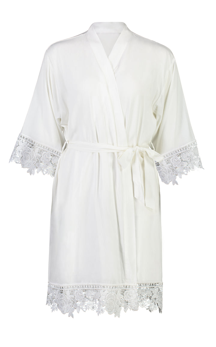 Olivia Cotton Flower Girl Robe - White