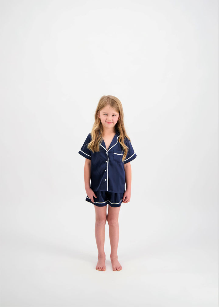 Sienna Kids Short PJ Set - Navy/White