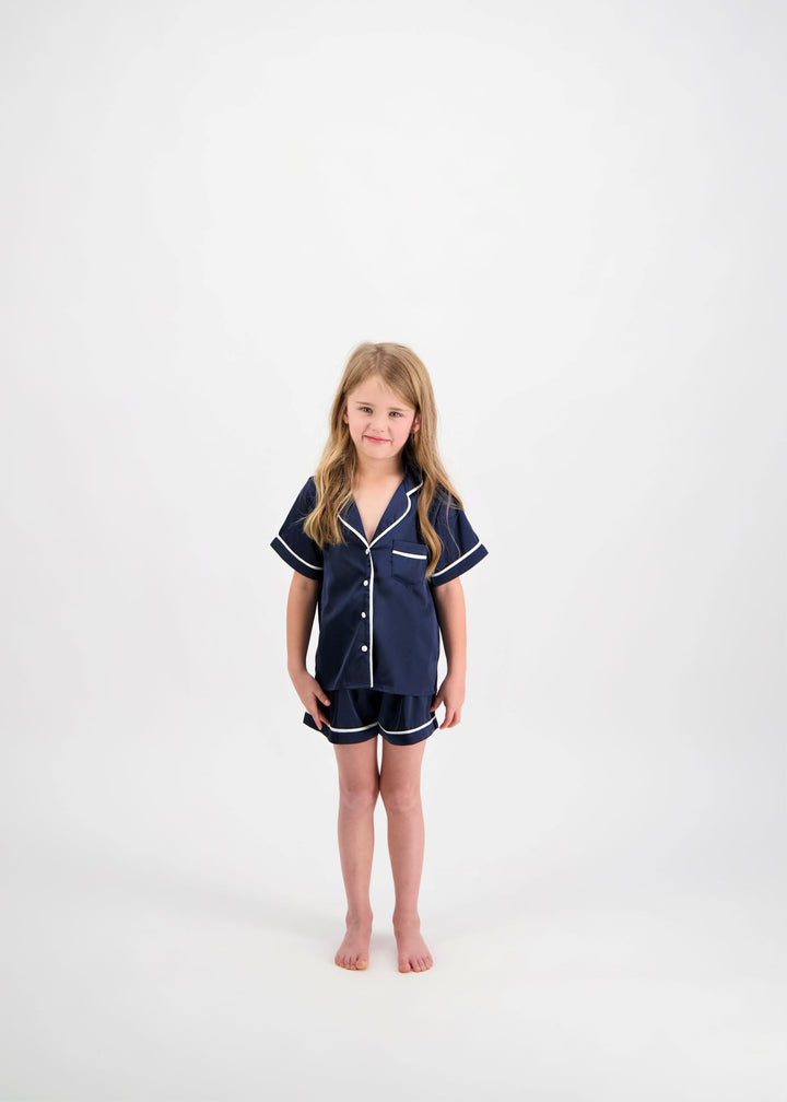 Sienna Kids Short PJ Set - Navy/White