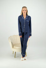 Load image into Gallery viewer, Georgie Long PJ Set - Navy/ White - Size Small - Pants Only
