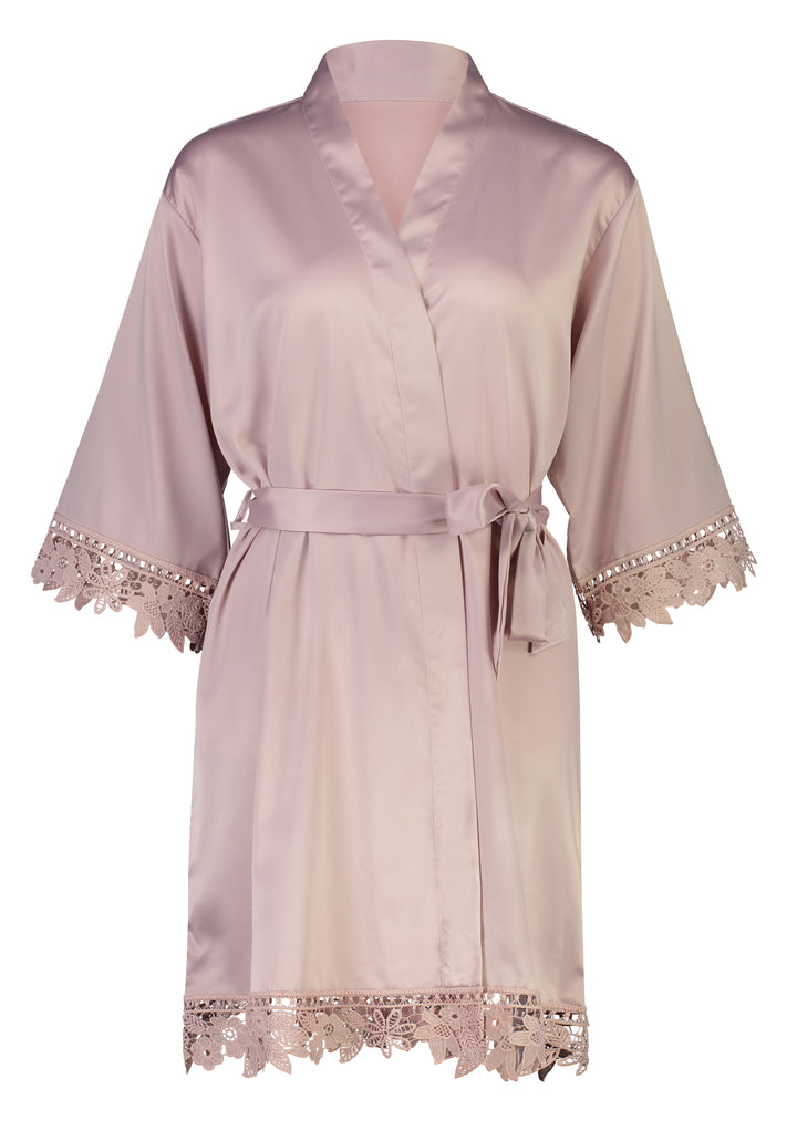 Misha Mini Flower Girl Robe - Nude Pink