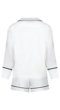 Load image into Gallery viewer, Madison Long Sleeve Top with Short PJ Set - White/ Black