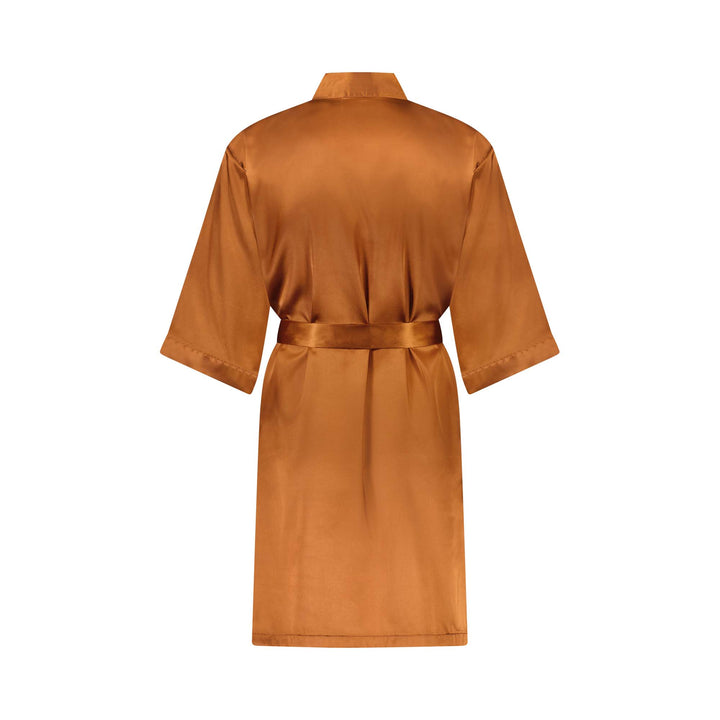 Alexa Satin Robe - Rust