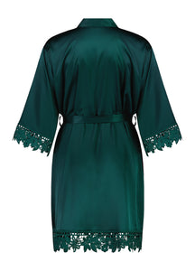 Misha Lace Robe - Forest Green