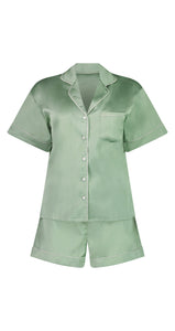 Sienna Short PJ Set - Sage Green/White - Medium - Shorts Only