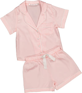 MINI Sienna Short PJ Set - Blush Pink/White