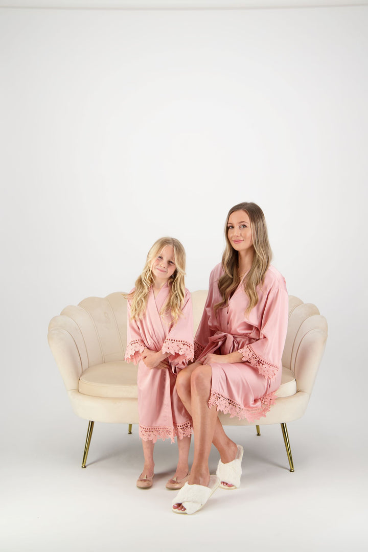 Misha Mini Flower Girl Robe - Dusty Rose