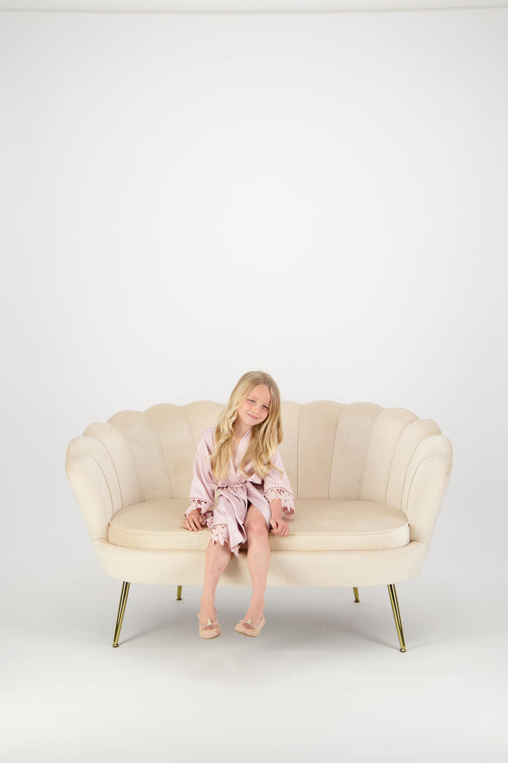 Misha Mini Flower Girl Robe - Nude Pink