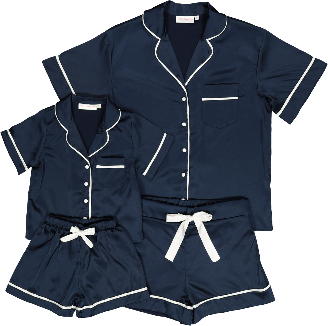 Sienna Kids Short PJ Set - Navy/White