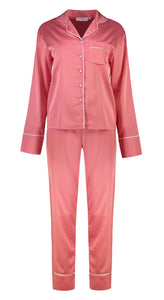 Georgie Long PJ Set - Candy Pink/ White - XL & 2XL sizes only!